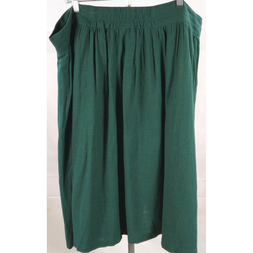 Mod Cloth‎ Women's 2X Linen Blend Midi Skirt Minimalist Preppy - Picture 2 of 4